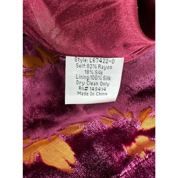 Johnny Was Silk Blend Velvet Wide Leg Floral Pant – Rising Moon Medium - Picture 6 of 6